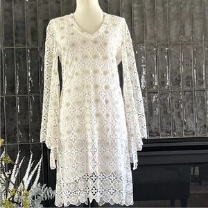 Valerie Khalfon Paris DOLCE Lace Bell Sleeve Dress
